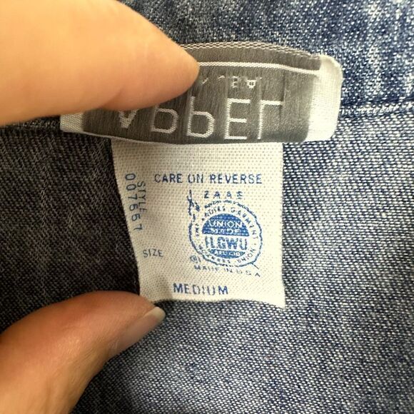 Vintage Union Made Appel Denim Midi Shirt Dress Size Medium - Picture 6 of 7